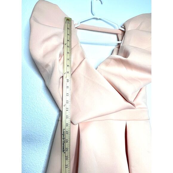 Women's elegant dress Barbie core bubble sleeve party midi light pink dress 6. - Picture 9 of 16